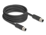 DELOCK M12 Kabel L-kodiert 4 Pin St zu St PUR 5m schwarz