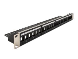 DELOCK 19"Keystone Patchpanel 24Port Schwarz