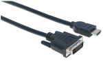 Manhattan HDMI auf DVI-Kabel, HDMI-Stecker auf DVI-D 24+1 Stecker, Dual Link, 3 m, schwarz