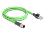DELOCK M12 Kabel D-kodiert 4 Pin St. zu RJ45 St. PUR(TPU) 1m