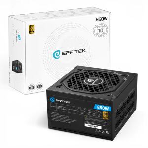 EFFITEK Netzteil 850W Gold ATX 3.1, PCI 5.1 Modularer Kabel