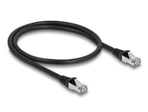 DeLOCK RJ45 Netzwerkkabel Cat.6A S/FTP PUR Outdoor 0,5 m schwarz