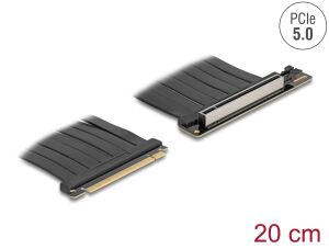 DeLOCK Riser Karte PCI Express 5.0 x16 Stecker zu x16 Slot mit Kabel 20 cm