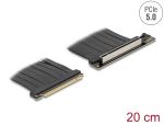 DeLOCK Riser Karte PCI Express 5.0 x16 Stecker zu x16 Slot mit Kabel 20 cm