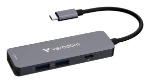 Verbatim 32155 Schnittstellen-Hub USB 3.2 Gen 1 (3.1 Gen 1) Type-C 5000 Mbit/s Grau