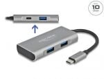 DELOCK HUB USB 3.2Gen2 Typ-C 3xTyp-A Bu 1xTyp-C Bu extern