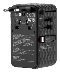 Verbatim Charge n Travel 70W Universal Schwarz AC Schnellladung Drinnen
