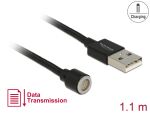 Delock Magnetisches USB Daten- und Ladekabel schwarz 1,1 m