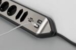 Brennenstuhl 1153590610 Verlängerungskabel 2 m 6 AC-Ausgänge Drinnen Schwarz, Silber