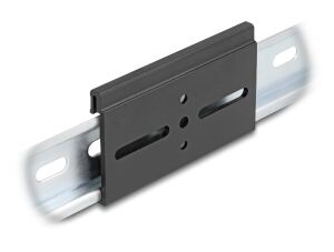 DELOCK Aluminium Montageclip für Hutschiene 80x47,8mm schw.