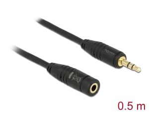 DELOCK Klinkeverl. 3,5mm -> 3,5mm St/Bu 0.50m schwarz