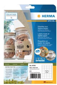 HERMA 10752 selbstklebendes Etikett Rechteck Permanent Braun 640 Stück(e)
