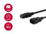 Equip Hochwertiges Netzkabel, C13 auf C14, 1,8m