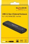 DeLOCK 42615 Speicherlaufwerksgehäuse SSD-Gehäuse Schwarz M.2