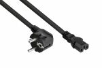 Kabelmeister Netzkabel Schutzkontakt-Stecker Typ E+F (90° gew.) an Warmgeräte-Buchse C15, schwarz, 1,00mm², 5m