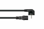 Kabelmeister Netzkabel Schutzkontakt-Stecker Typ E+F (90° gew.) an Warmgeräte-Buchse C15, schwarz, 1,00mm², 5m