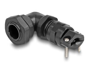 DeLOCK Kabelverschraubung mit Zugentlastung und Biegeschutz 90° gewinkelt PG9 schwarz