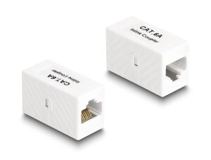 DELOCK Adapter RJ45 Buchse zu RJ45 Buchse Cat.6A UTP weiß