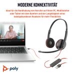 HP Poly Blackwire 3220 Stereo USB-C Headset schwarz +USB-C/A Adapter (Packungseinheit)