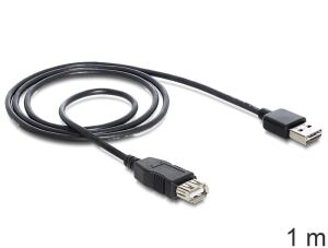 DeLOCK EASY-USB 2.0-A - USB 2.0-A, 1m USB Kabel USB A 0,48 Gbit/s Schwarz