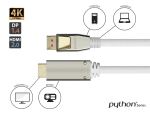 Python GC-M0221 Videokabel-Adapter 1 m DisplayPort HDMI Weiß