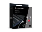 Conceptronic Doppel-Notebook-Schloss, Laptop-Kabelschloss mit 2 Schlössern, 1,5 Meter