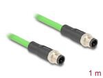 DELOCK M12 Kabel D-kodiert 4 Pin St. zu St. PUR (TPU) 1 m