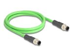 DELOCK M12 Kabel D-kodiert 4 Pin St. zu St. PUR (TPU) 1 m