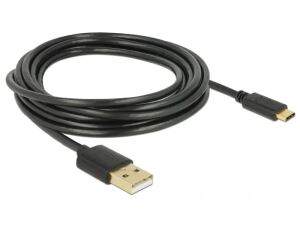 DeLOCK 85209 USB Kabel USB 2.0 3 m USB A USB C 0,48 Gbit/s Schwarz