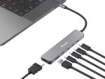 Equip USB-C 6-in-1-Multifunktionsadapter, HDMI 4K/30Hz, USB-C x 4, USB-A x 1, 5 Gbit/s, 100 W USB PD