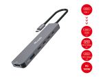 Equip USB-C 6-in-1-Multifunktionsadapter, HDMI 4K/30Hz, USB-C x 4, USB-A x 1, 5 Gbit/s, 100 W USB PD