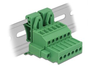 DELOCK Terminalblock Set f. Hutschiene 6Pin m. Schraubverr.
