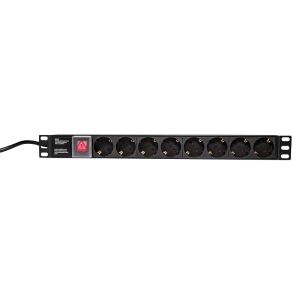 LogiLink PDU8C01 Stromverteilereinheit (PDU) 8 AC-Ausgänge 1U Schwarz