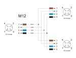 DELOCK M12 T-Splitter A-kodiert 4 Pin 1 xBu. zu 2 x Buchse