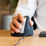 R-Go Tools Ergonomische Maus R-Go HE Break mit Pausensoftware, groß (Handlänge ≥ 185mm), für Rechtshänder, verkabelt, schwarz