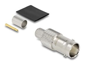 DeLOCK BNC Buchse zum Crimpen RG-6 mit passendem Schrumpfschlauch