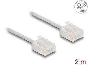 DeLOCK RJ45 Netzwerkkabel Cat.6 UTP Ultra Slim 2 m grau mit kurzen Steckern