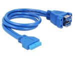 DELOCK USB3.0 Kabel Pinheader 19pin -> 2x A Bu/Bu 0.4