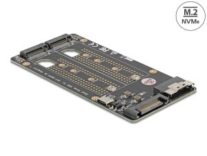 DELOCK SFF-8654 8i > 2x M.2 Key M NVMe SSD Konverter
