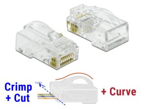 Delock RJ45 Crimp+Cut+Curve Stecker Cat.6 UTP 20 Stück