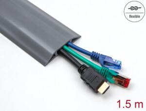 DELOCK PVC Kabelkanal flexibel 70 x 13 mm - Länge 1,5 m grau