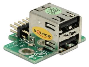 DELOCK USB Adapter Pinheader -> 2x A St/Bu horizontal
