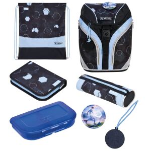 Herlitz SoftLight GREENline Cyber Soccer Schulranzen-Set Junge Polyester Blau, Dunkelblau