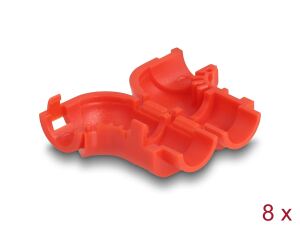 DELOCK Kabel Clips zum Abwinkeln 8 Stück rot