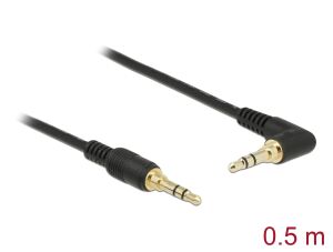 Delock Klinkenkabel 3,5 mm 3 Pin St. zu st. 0,5m schwarz