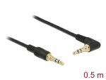 Delock Klinkenkabel 3,5 mm 3 Pin St. zu st. 0,5m schwarz
