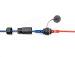 DELOCK Kabelverbin.RJ45 Bu/Bu Cat.6A Geh. wasserfest Verschl