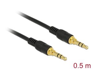 DELOCK Klinkenkabel 3.5mm 3Pin St > St 0.5m schwarz