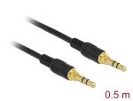 DELOCK Klinkenkabel 3.5mm 3Pin St > St 0.5m schwarz