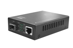 LevelOne Gigabit RJ45 zu SFP Mediakonverter, PoE PSE